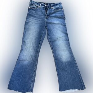 Junior girls – Gap, 70s flare, stonewash blue jeans, size 16